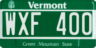 VT license plate WXF400