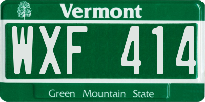VT license plate WXF414