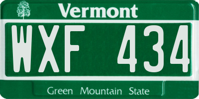 VT license plate WXF434