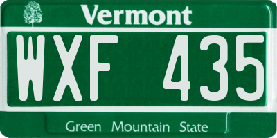 VT license plate WXF435