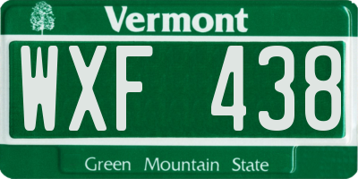 VT license plate WXF438