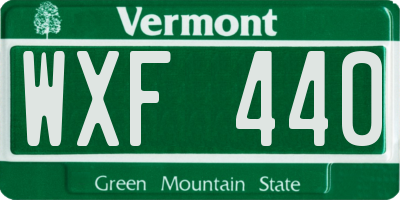 VT license plate WXF440