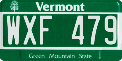 VT license plate WXF479
