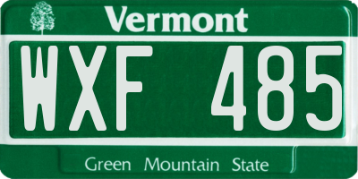 VT license plate WXF485