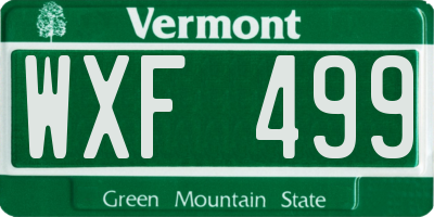 VT license plate WXF499