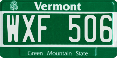VT license plate WXF506