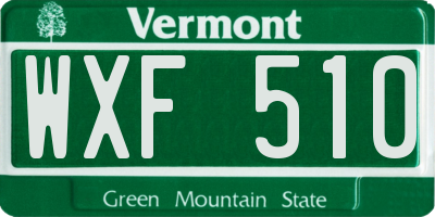 VT license plate WXF510
