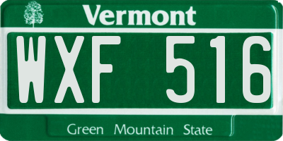 VT license plate WXF516
