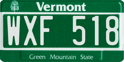 VT license plate WXF518