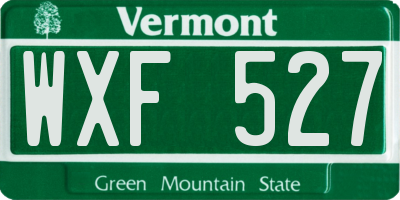 VT license plate WXF527