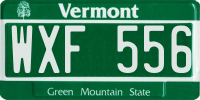VT license plate WXF556