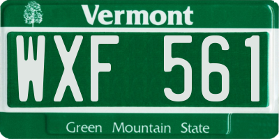 VT license plate WXF561