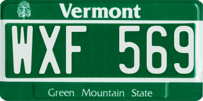 VT license plate WXF569