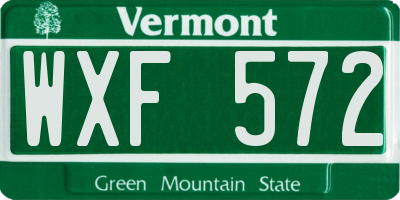 VT license plate WXF572