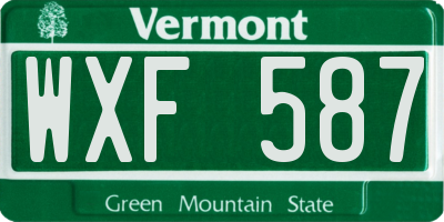 VT license plate WXF587