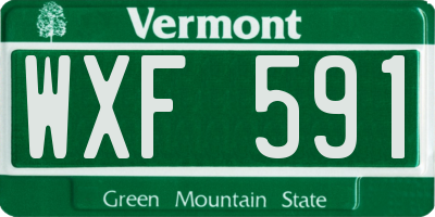 VT license plate WXF591