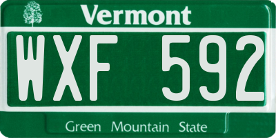 VT license plate WXF592