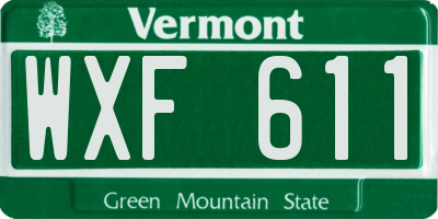 VT license plate WXF611