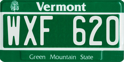 VT license plate WXF620