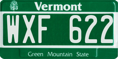 VT license plate WXF622