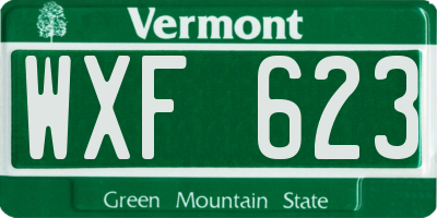 VT license plate WXF623