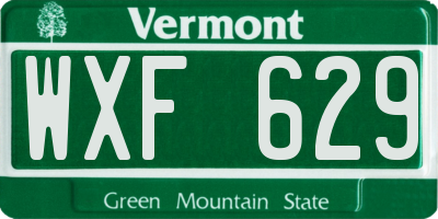 VT license plate WXF629