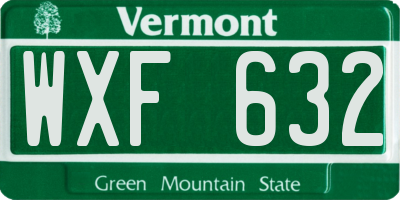 VT license plate WXF632