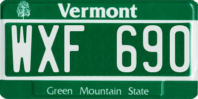 VT license plate WXF690
