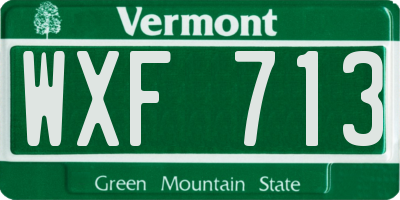 VT license plate WXF713
