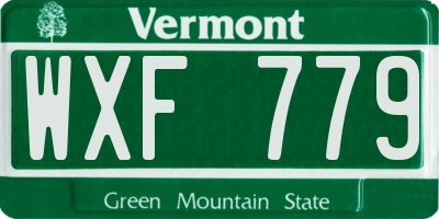 VT license plate WXF779