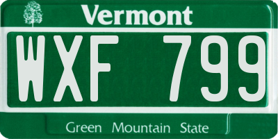 VT license plate WXF799