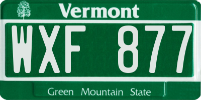 VT license plate WXF877