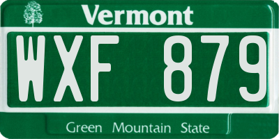 VT license plate WXF879