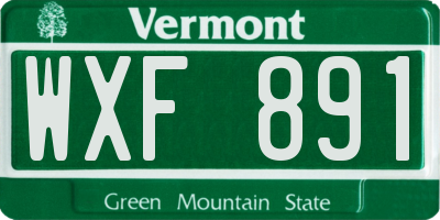 VT license plate WXF891