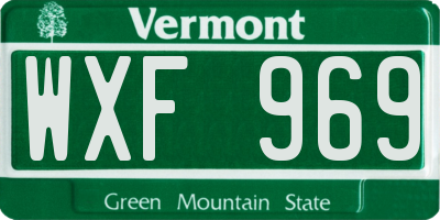 VT license plate WXF969