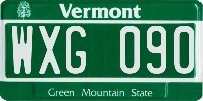 VT license plate WXG090