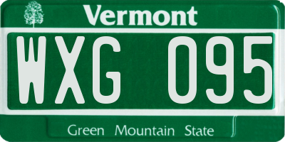 VT license plate WXG095