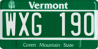 VT license plate WXG190