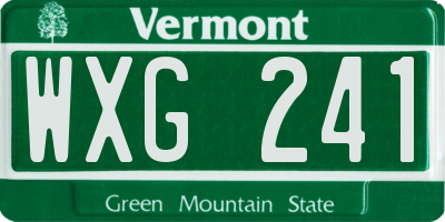 VT license plate WXG241