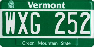 VT license plate WXG252