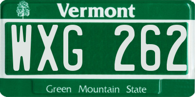 VT license plate WXG262