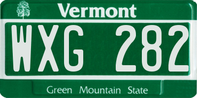 VT license plate WXG282
