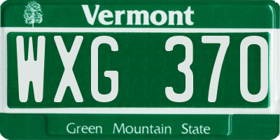 VT license plate WXG370