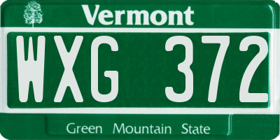VT license plate WXG372