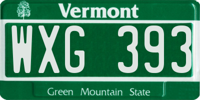 VT license plate WXG393