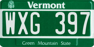 VT license plate WXG397