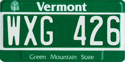 VT license plate WXG426