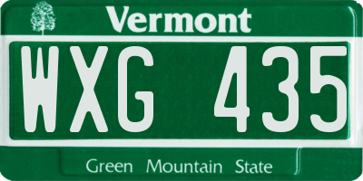 VT license plate WXG435