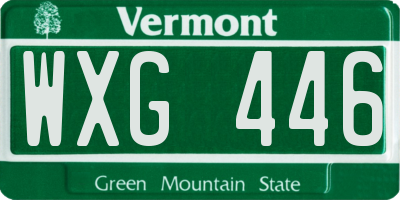 VT license plate WXG446