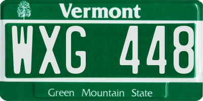 VT license plate WXG448
